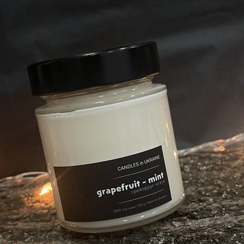 CANDLES IN UA Аромаcвічка ГРЕЙПФРУТ+МІНТ 120г